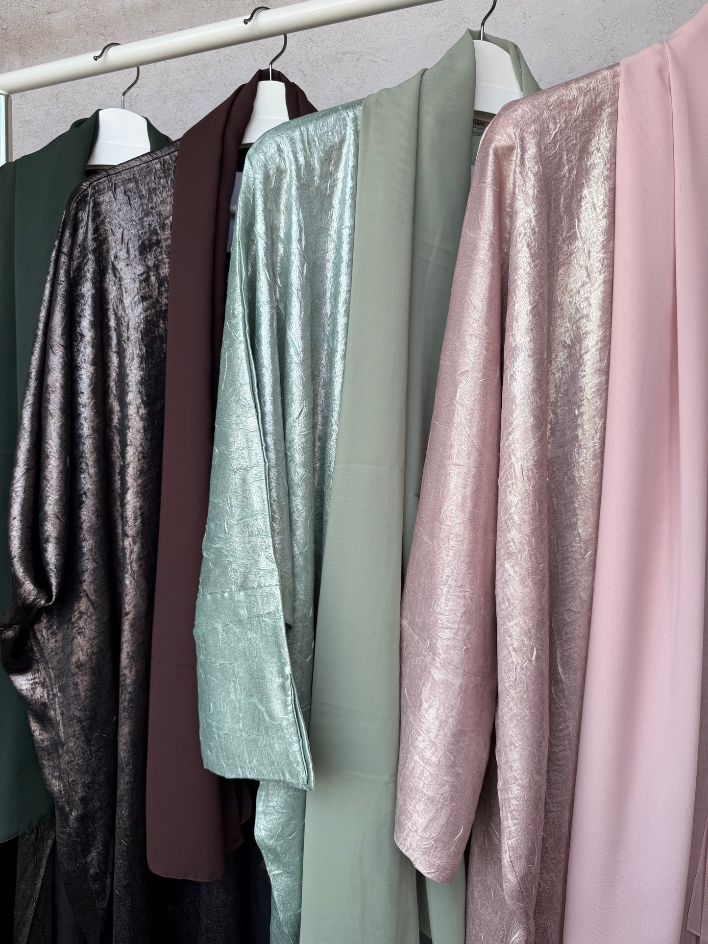 Sage Crushed Velvet Abaya