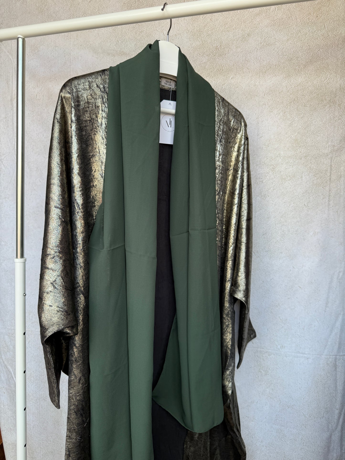Olive Crushed Velvet Abaya