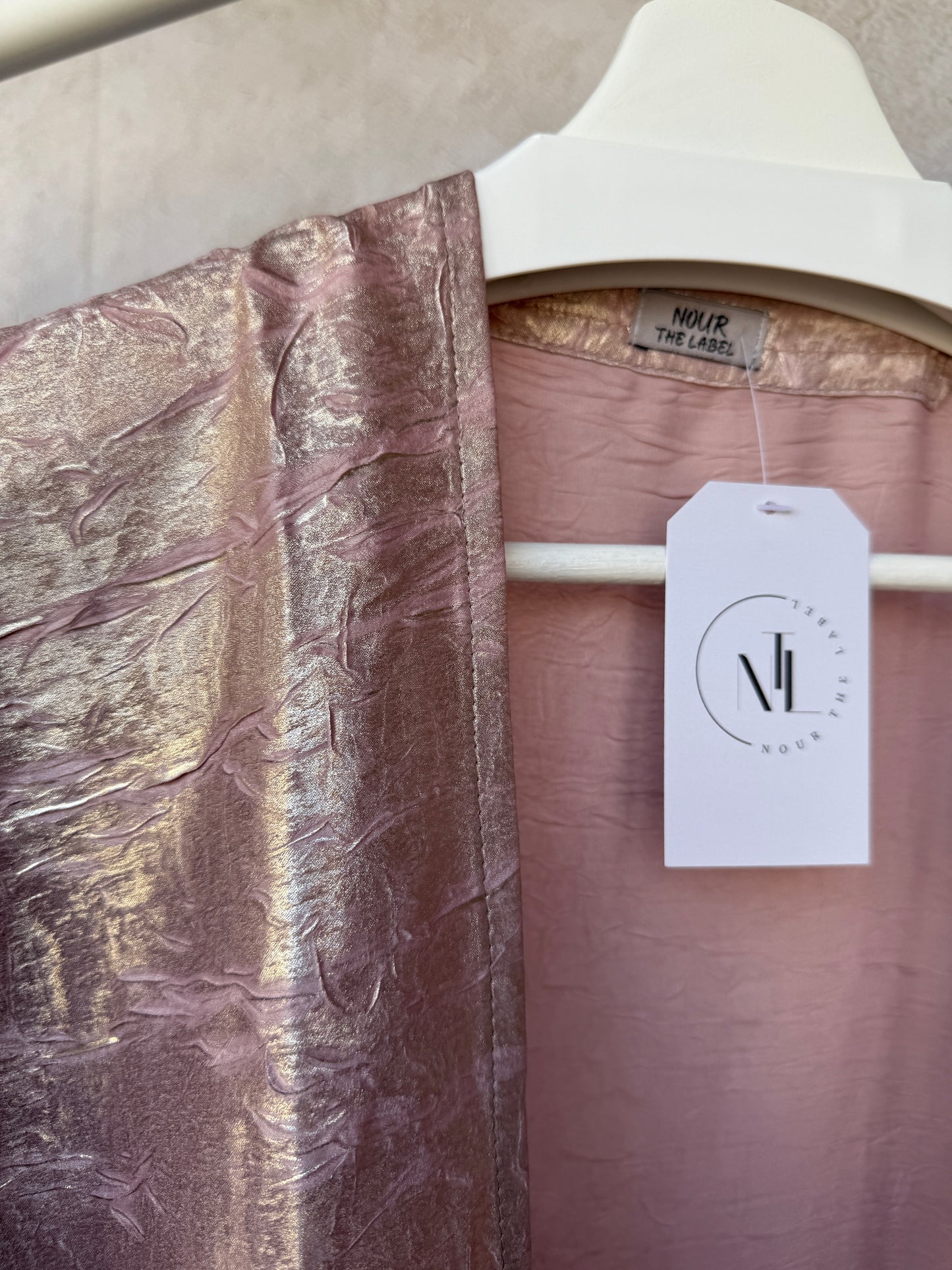 Pink Crushed Velvet Abaya