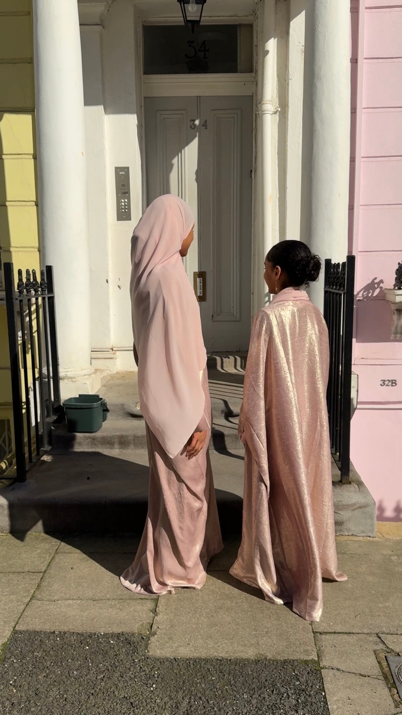 Pink Crushed Velvet Abaya
