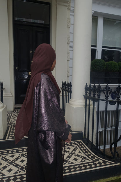 Brown Crushed Velvet Abaya