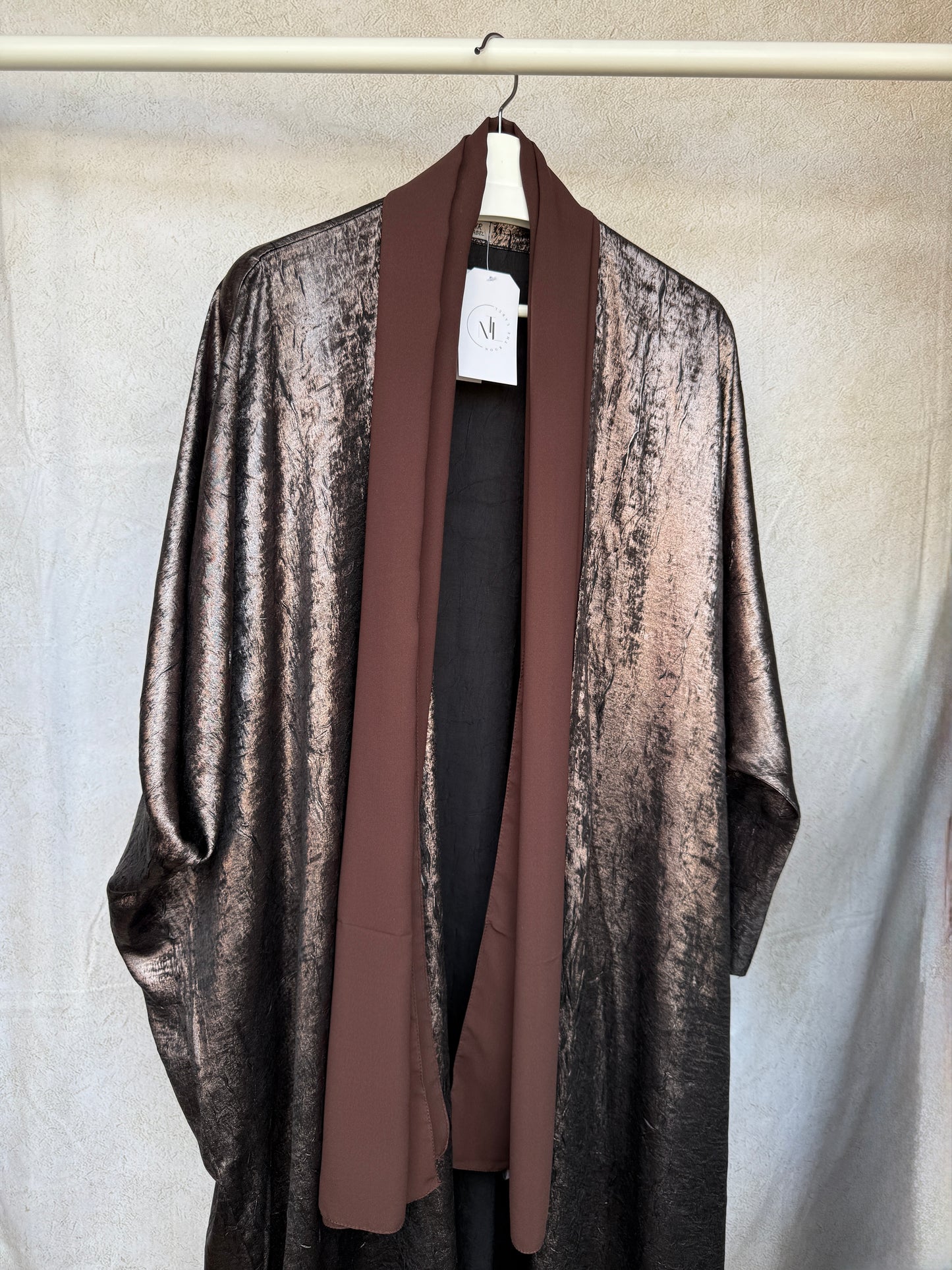 Brown Crushed Velvet Abaya