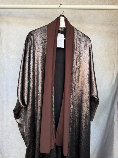 Brown Crushed Velvet Abaya