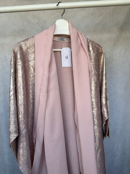 Pink Crushed Velvet Abaya