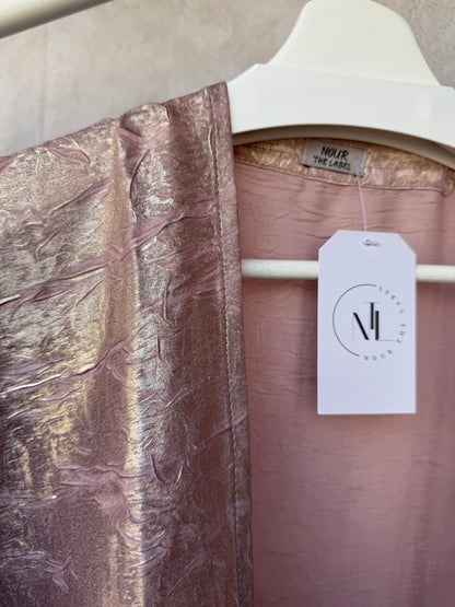 Pink Crushed Velvet Abaya
